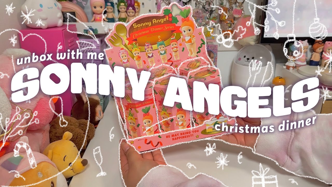 unboxing sonny angel christmas dinner series | full box + secret?! 🎄🍗🍴