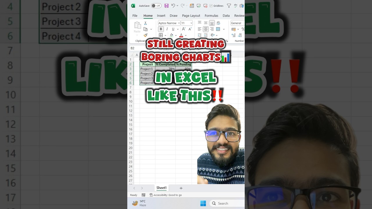 Don't Create Boring Charts in Excel‼️Instead Use Amazing Charts #excel #exceltips #chart #shorts