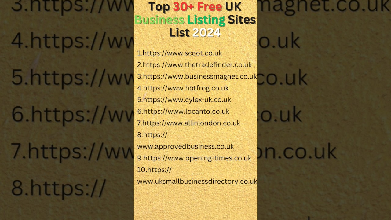 🔥 Top 30+ Free UK Business Listing Sites List 2024 🔥#shortsfeed #shorts #shortsviral