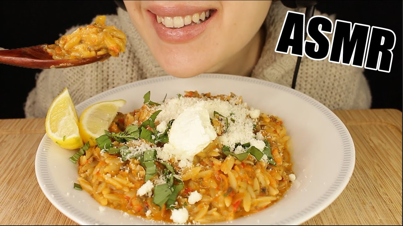 ASMR CREAMY CHEESY PASTA ORZO NOODLES MUKBANG EATING SOUNDS No Talking 먹방 | Kasmia ASMR