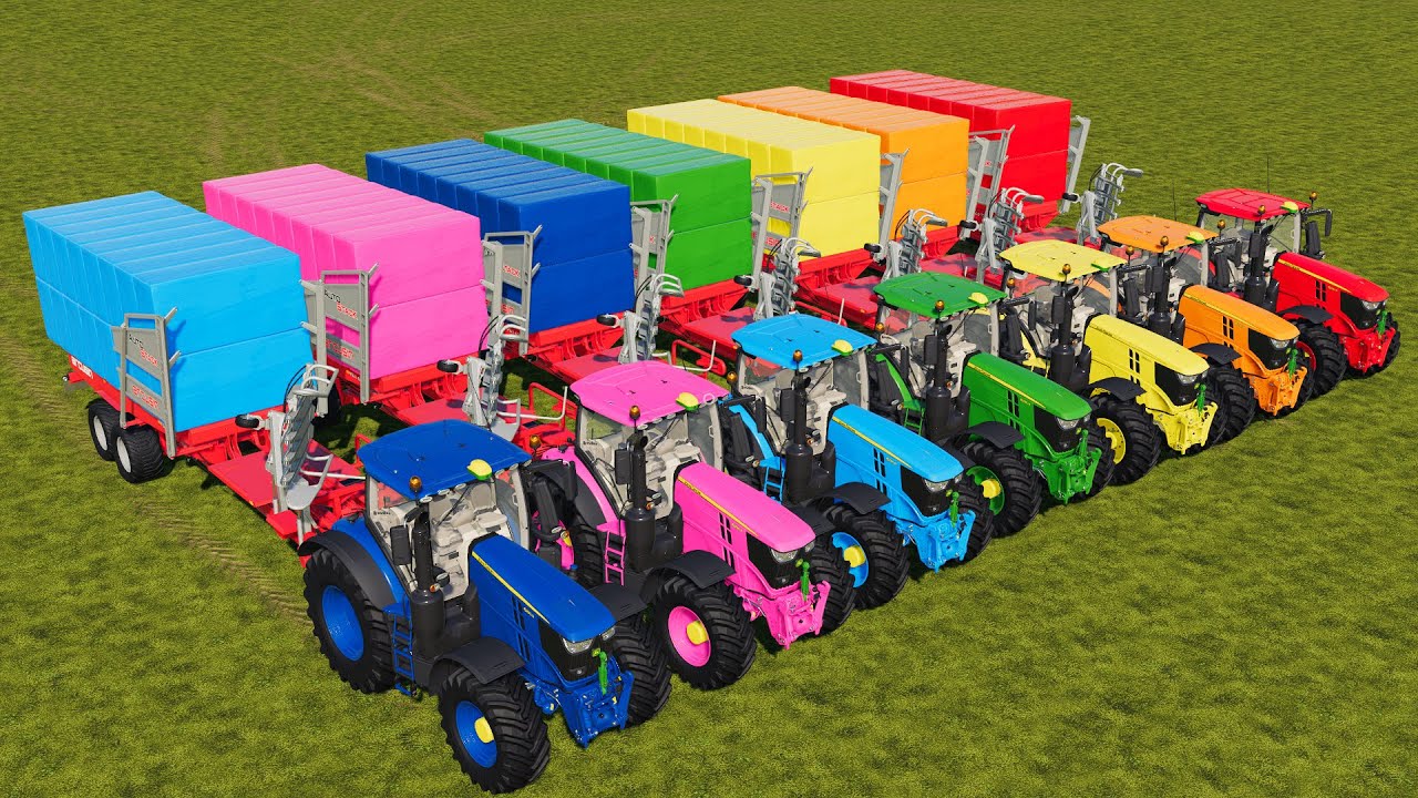 МАССАЖ ЦВЕТОВ! ВСЕ ЦВЕТА! ПОГРУЗКА ТЮКОВ. САМЫЕ БЫСТРЫЕ ПОГРУЗЧИКИ! Farming Simulator 19