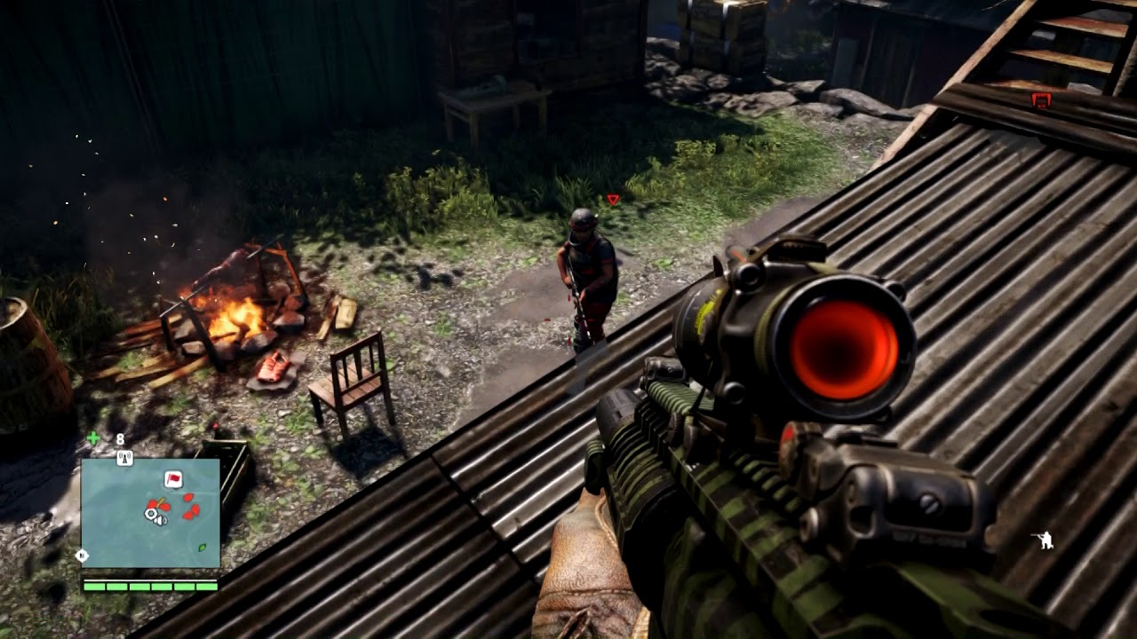 Far Cry 4 - Getting Gold Score in Barnali's Textiles Outpost Master Using Only TakeDowns From Above