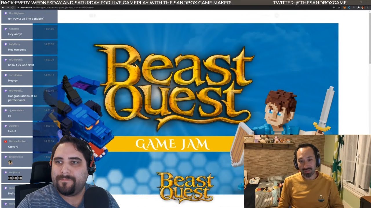 Livestream | The Sandbox Game Jam Awards : Beast Quest