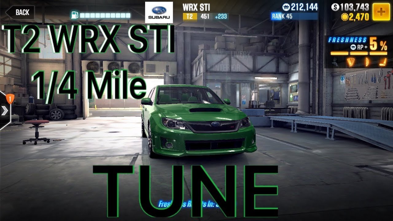 CSR Racing 2 T2 Subaru WRX STI 1/4 Mile Tune!