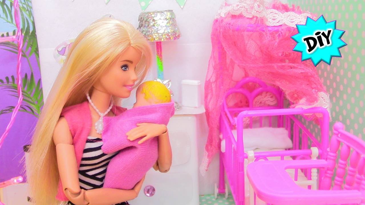 👶 Como Hacer Bebe, Cuna, Accesorios y Habitación para Bebe de Muñecas Barbie 👶 