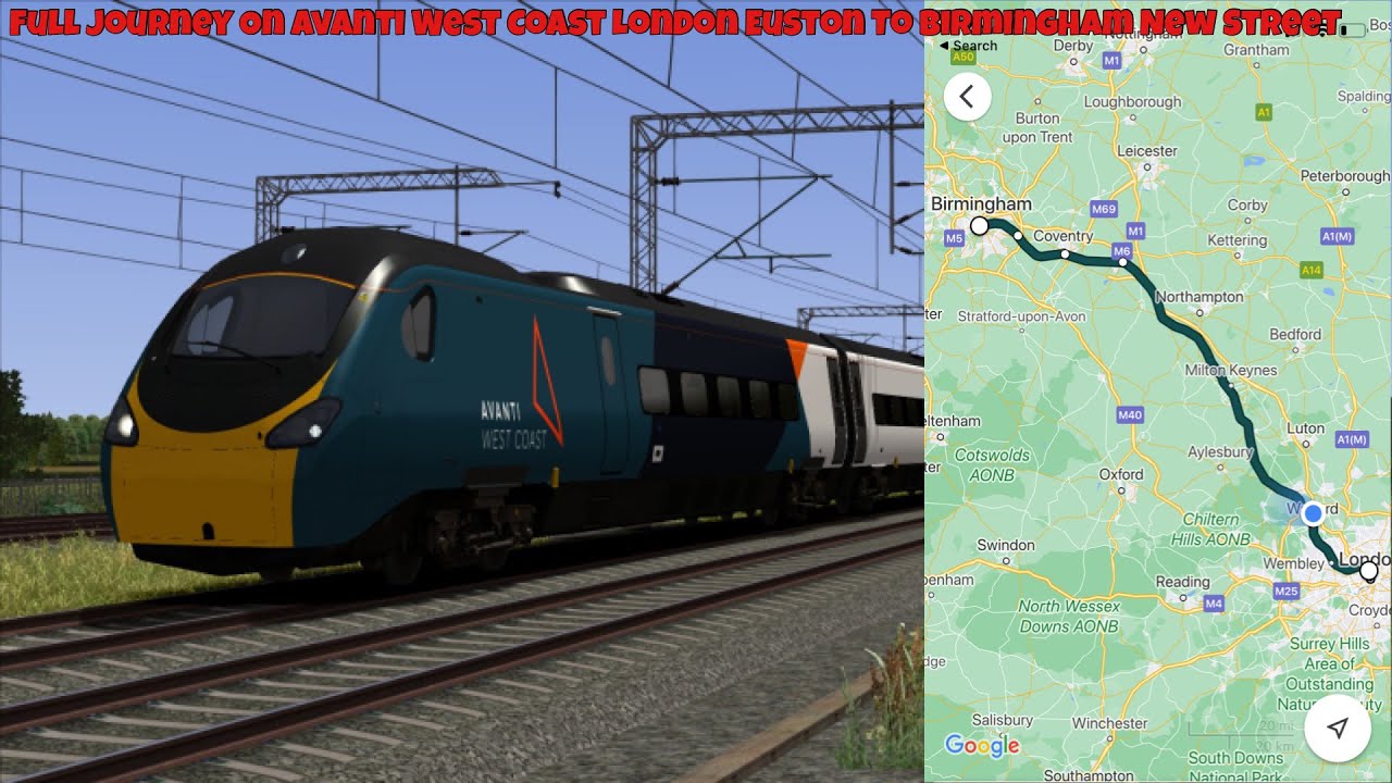 TS22 Full Journey On The Avanti West Coast (Class 390) London Euston To Birmingham New Street