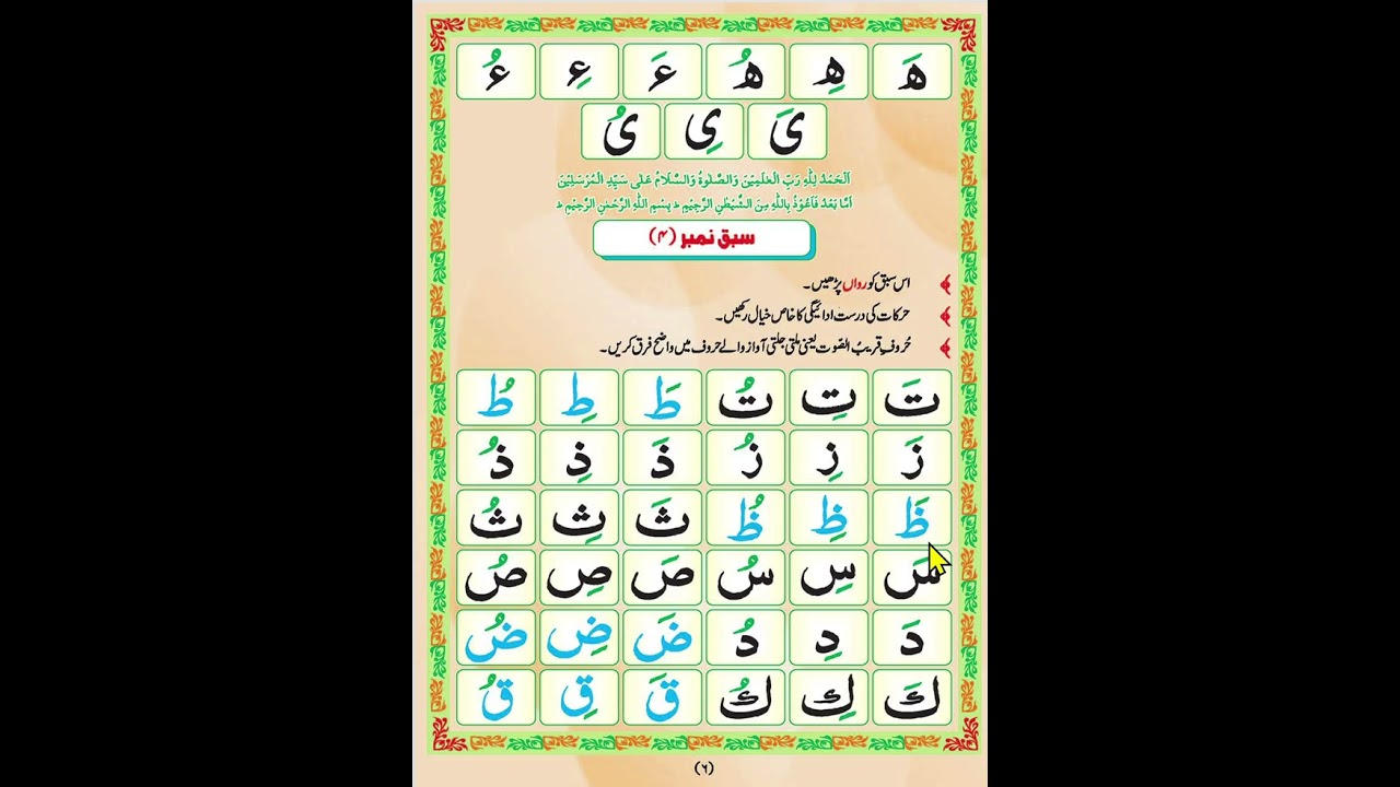 Al-Quran Tajweed Lesson 4 - Harakaat -  حروف مفردات کی حرکات اور آوازیں