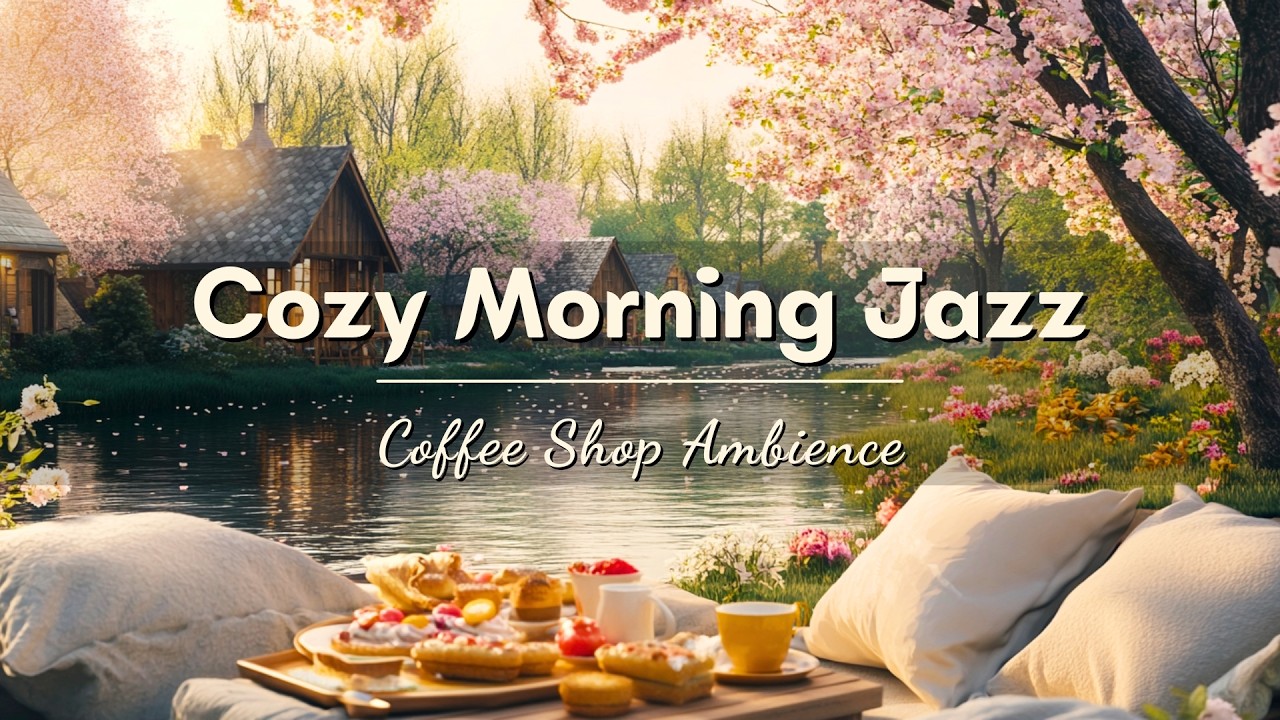 Relaxing Spring Morning Jazz 🌸 Cozy Coffee Shop Ambience with Smooth Jazz Instrumental Music to Work