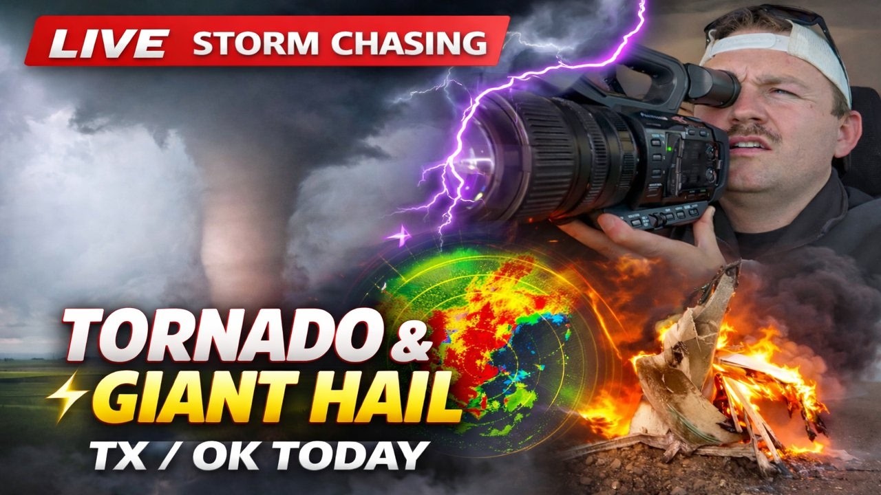LIVE: Tornadoes and Large Hail Kansas #stormchasing #tornado