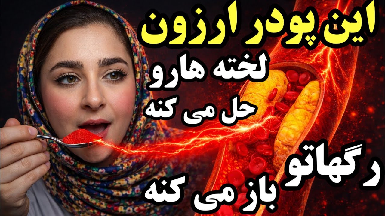 روزی ۱ قاشق  این پودر ارزانو بخور، بعد از ۷ روز لخته ها آب میشه و رگهات تمیز میشه و درد پا میره