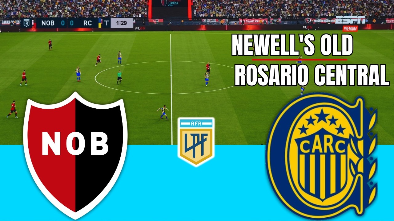 NEWELL'S vs ROSARIO CENTRAL LIGA PROFESIONAL 2026 Full Match Simulation/Prediction PES 26 Gameplay