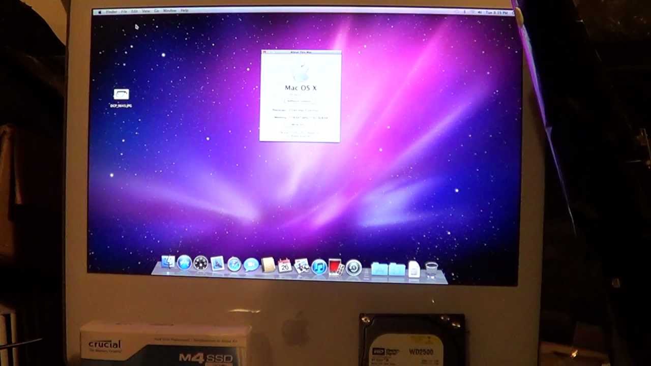 Imac 23 sec boot M4 Crucial SSD IMAC EARLY 2006 CORE DUO