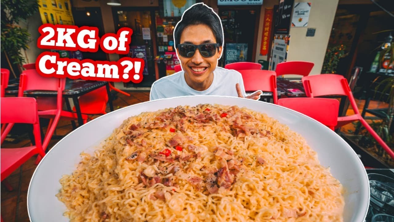 INSANE 15 PACKS SPICY CREAMY NOODLE CHALLENGE! | 2KG of CREAM | 10,000 Calories!