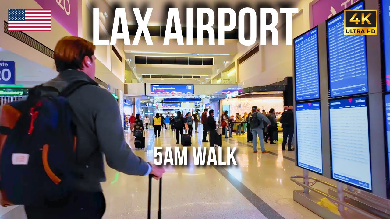 5AM Walk at LAX Airport 4K 🇺🇸 | Los Angeles Terminals & Gates