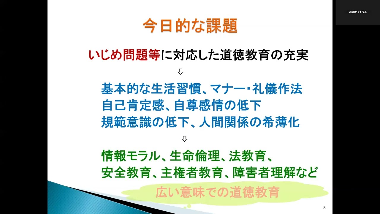 ①「考え議論する道徳」の基本構想