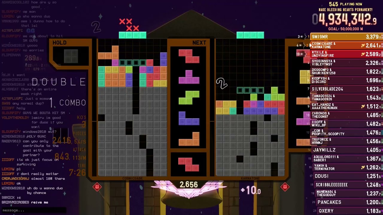 [TETR.IO] Insane 3000m+ duo run with my 