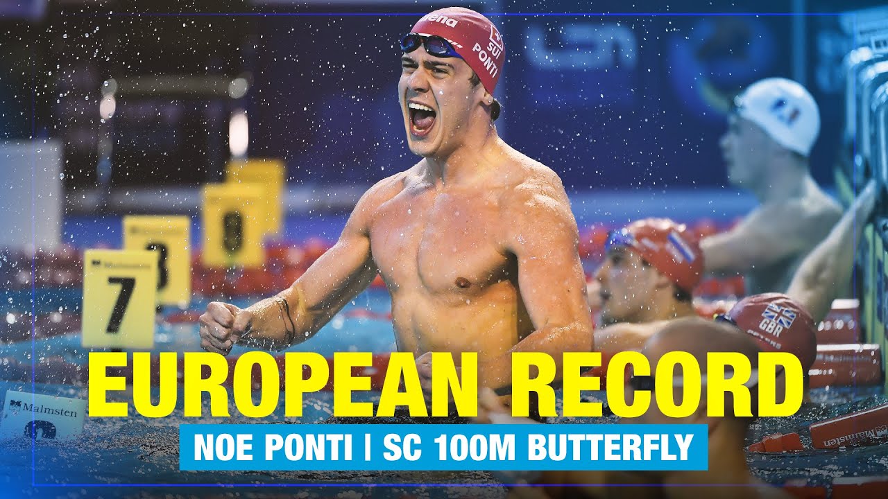 EUROPEAN RECORD | Noe Ponti - 100m Butterfly | European Aquatics