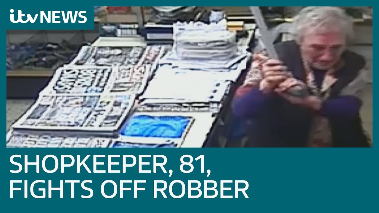 Shopkeeper, 81, fought off robber with walking stick | ITV News