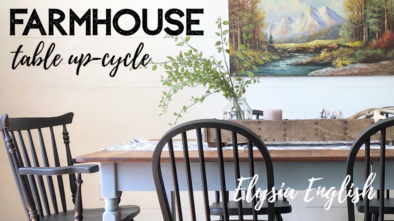 Farmhouse Table Set Refinishing | Up-cycle | Furniture Makeover | Home Decor DIY | Elysia English