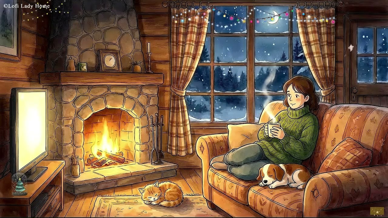 Winter Night Lofi ☕ Cozy Chill Beats for Focus, Relax & Stress Relief #jazz