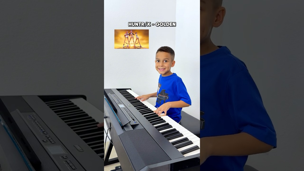 Golden - HUNTR/X | KPop Demon Hunters | 🎹 7 Year Old Jelijah Diaz #piano #kpopdemonhunters #golden