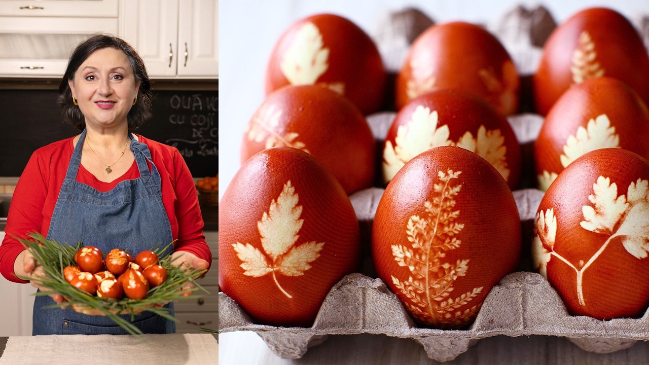 Ouă vopsite natural cu coji de ceapă | Metoda tradițională a bunicii, ieftină și sănătoasă!