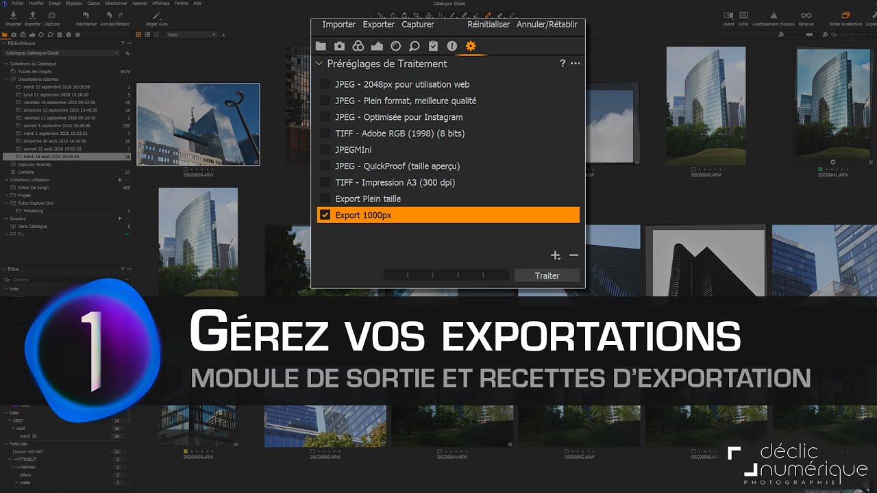 GEREZ EFFICACEMENT vos EXPORTATIONS dans CAPTURE ONE Pro 20