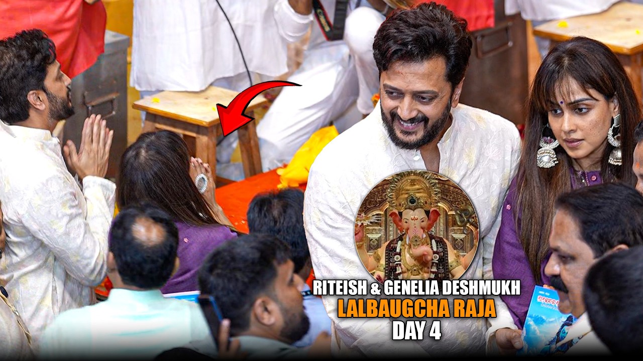 Riteish Deshmukh, Genelia & Cricketer Mohit Sharma Spotted At Lalbaugcha Raja For Bappa&rsquo;s Darshan