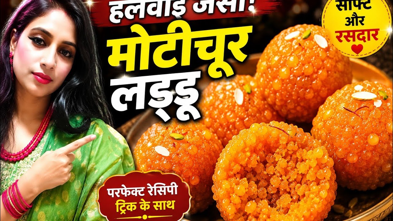 मोतीचूर के लडडू हलवाई स्टाईल में ट्रिक से बनाए! Motichoor ke tasty laddu recipe@myhomekitchen888