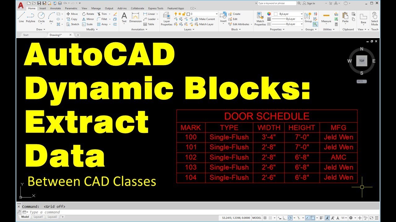 AutoCAD Dynamic Blocks Tutorial: Extracting Data