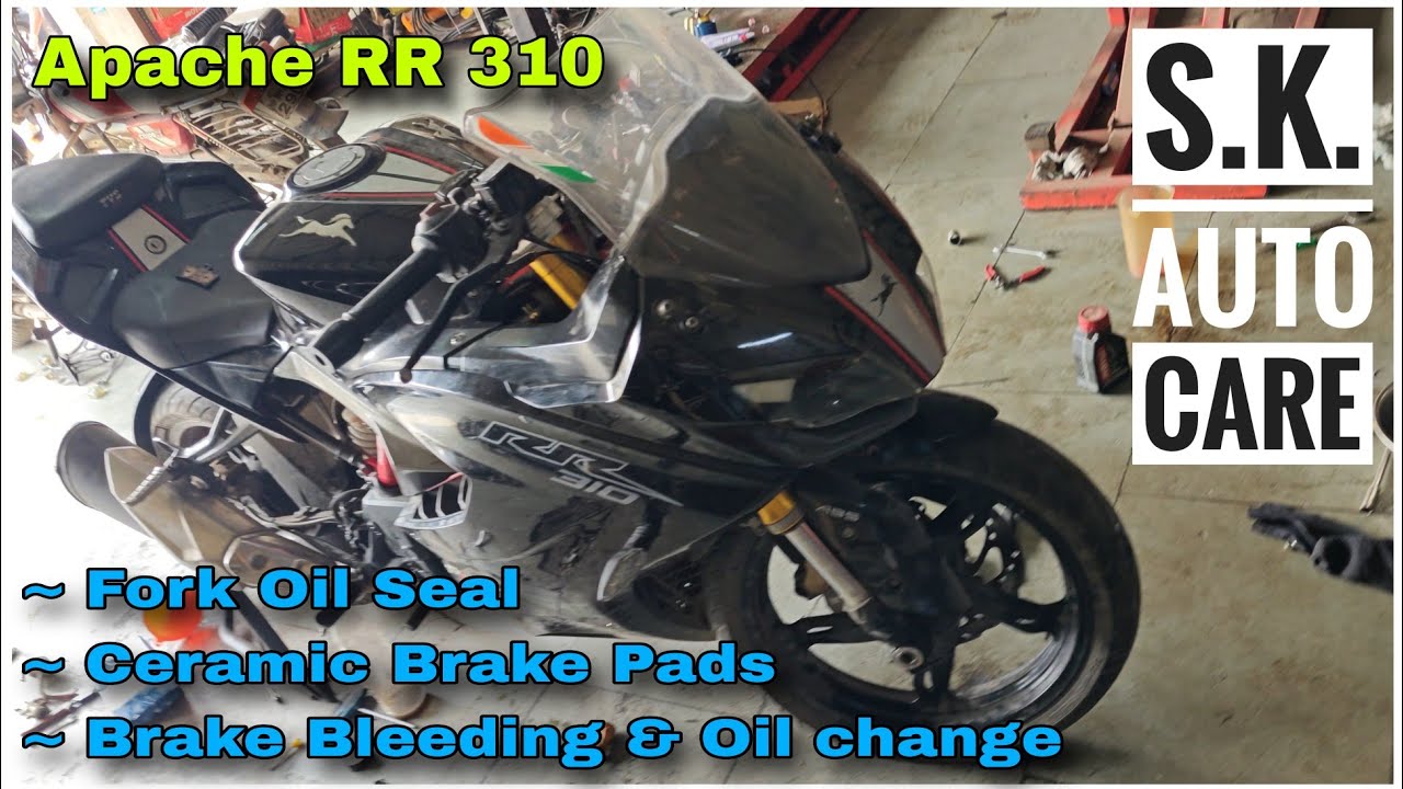 TVS Apache RR 310 | Замена сальника вилки, передних колодок, прокачка тормозной системы @skautoca...