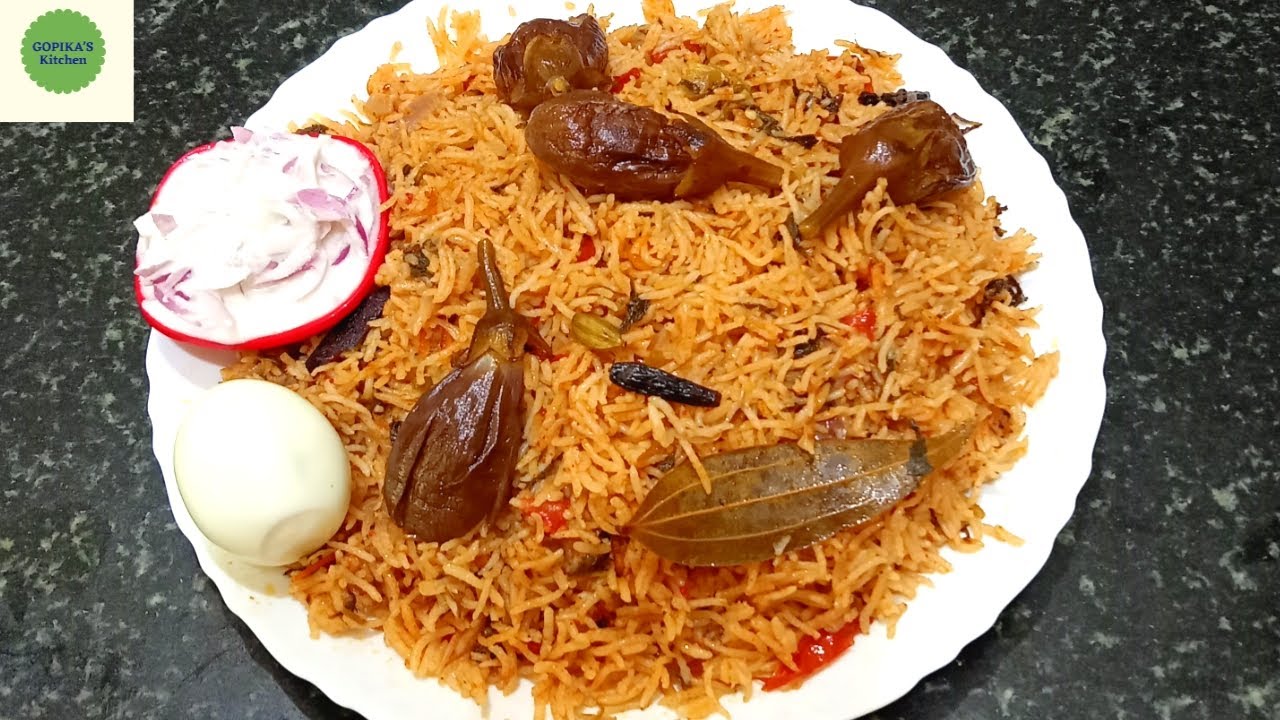 Tasty கத்தரிக்காய் பிரியாணி in Tamil/How to make Brinjal biryani recipe in Tamil