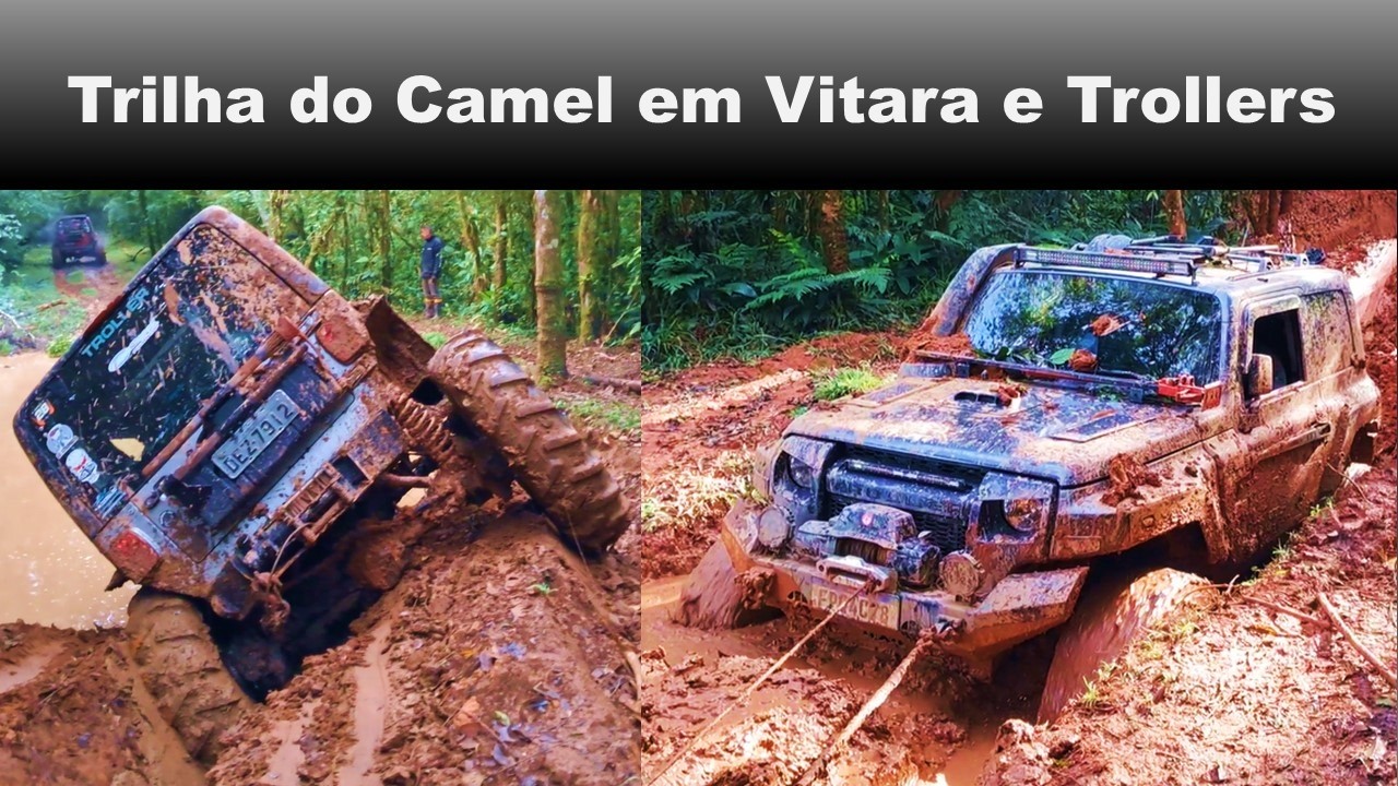 Trilha do Camel 2025 em um Vitara e 3 Trollers. Offroad, 4x4, lama, erosão, atoleiro