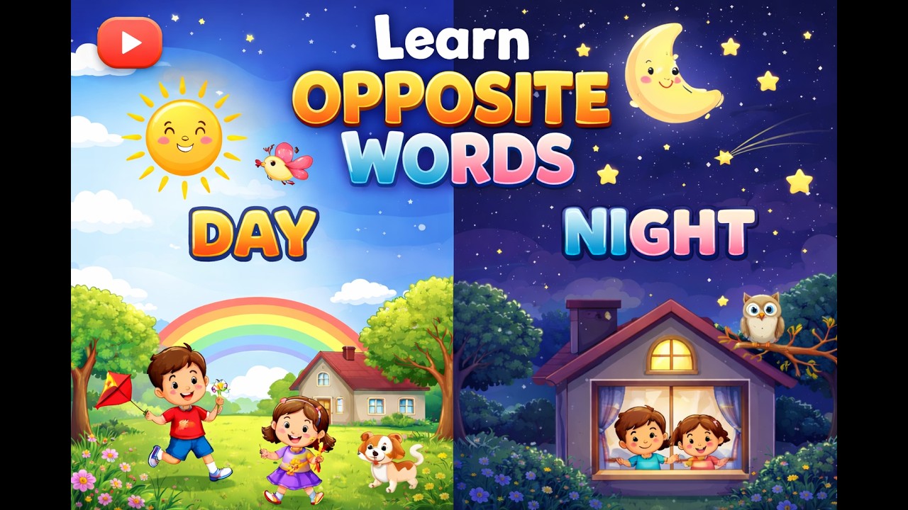 Opposite words in English & Hindi. | Opposite words for preschoolers/kids. Educational video.