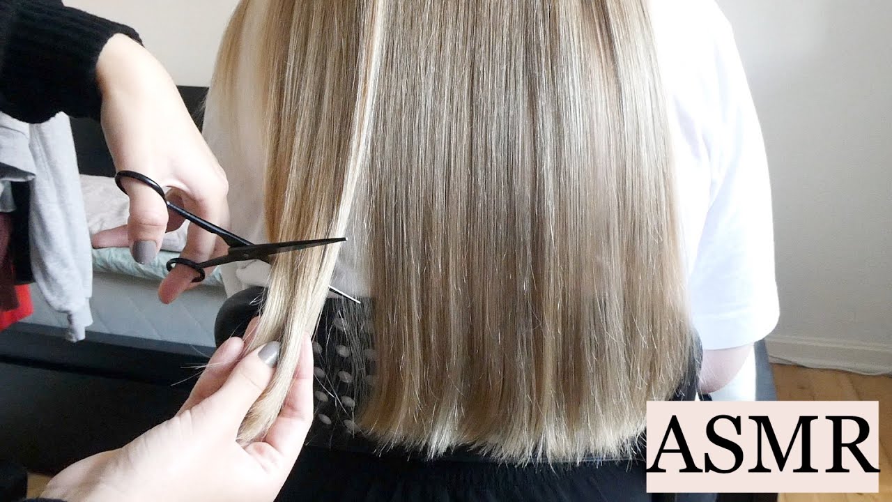 ASMR snip snip ✂️ playing a hairdresser AGAIN (haircut sounds, combing, straightening, no talking)