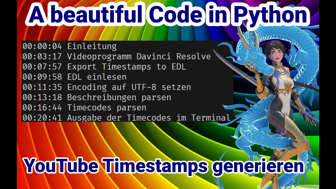 Python Tutorial deutsch, YouTube Timestamps gemerieren