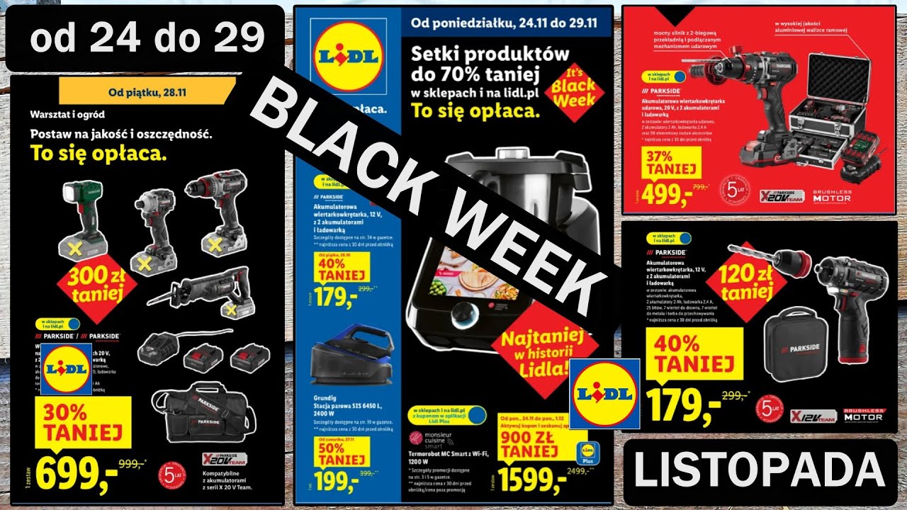 BLACK WEEK w LIDLU na narzędzia PARKSIDE od 24 do 29 LISTOPADA, nawet 70 % TANIEJ !!!