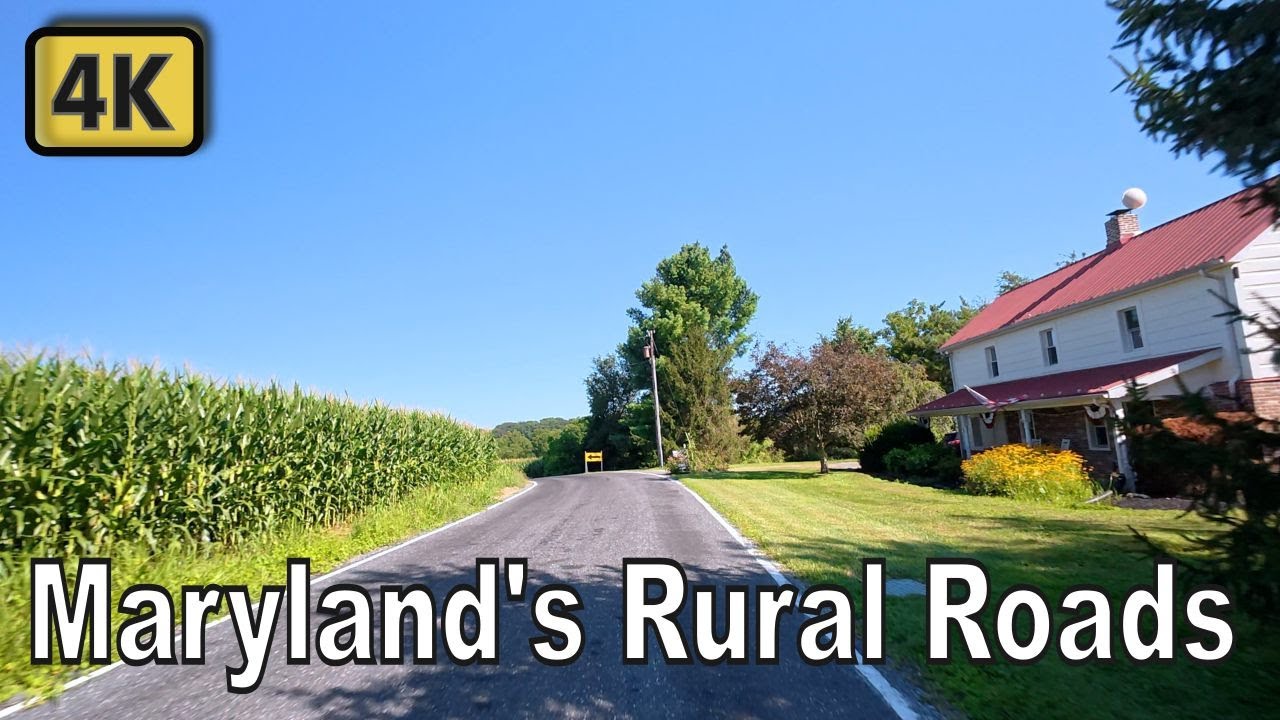 **🇺🇸 Relaxing 4K Driving Video | Rural Maryland Roads ASMR 🚗 USA**
