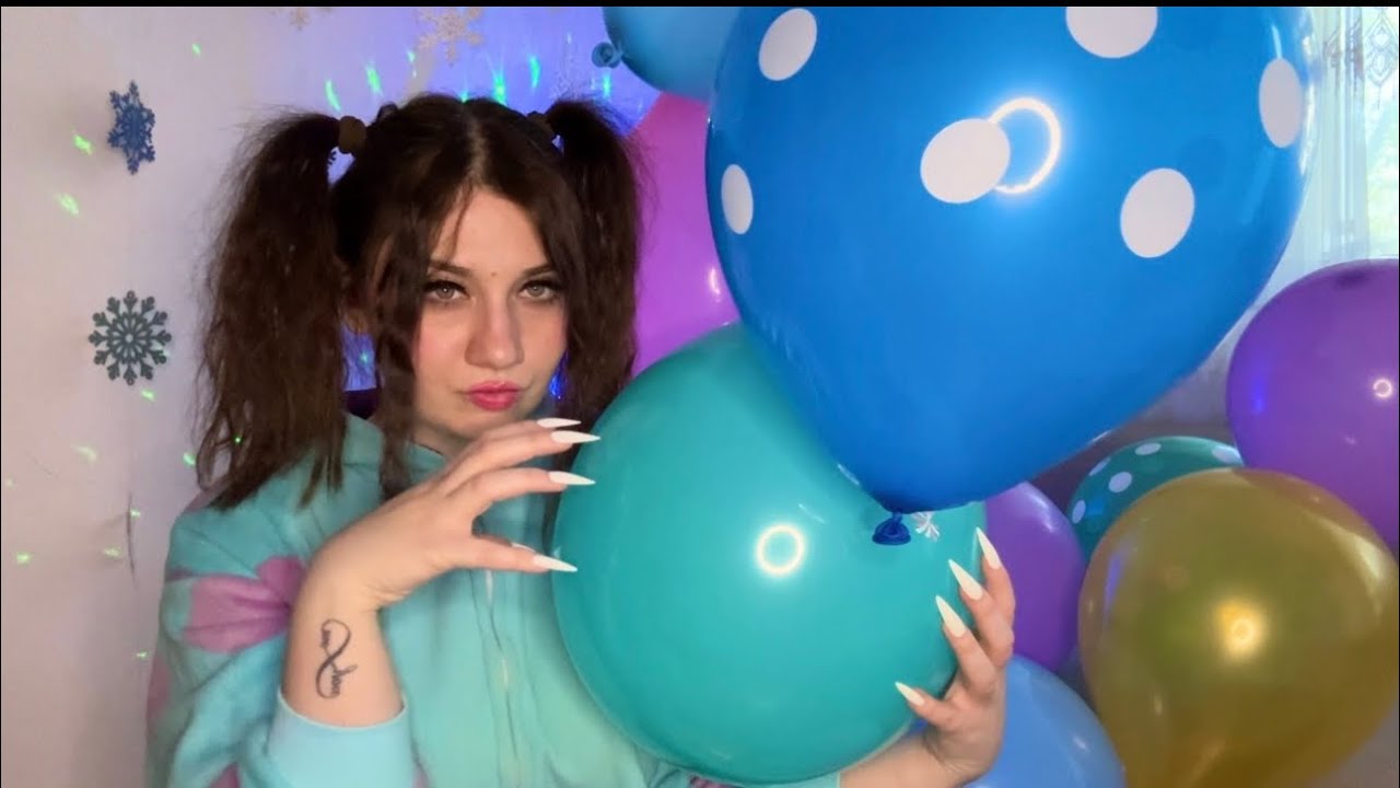 BALLOONS ASMR | Popping Balloons With Sharp Long Nails ❤️‍🔥 | Spit Painting