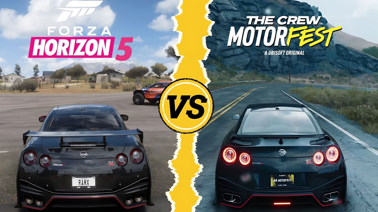 Nissan GTR in 4K | Forza Horizon 5 vs The Crew Motorfest &mdash; Ultra Realism!