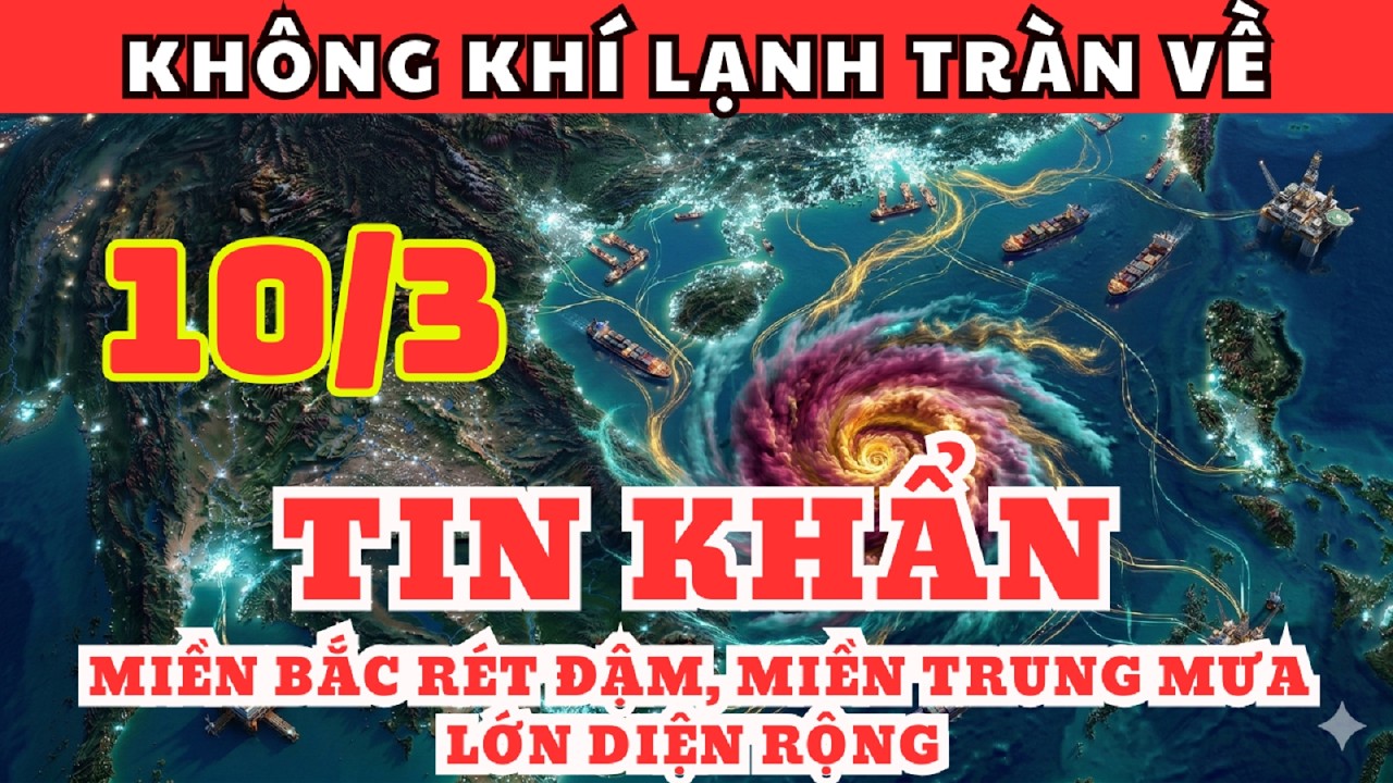 Dự Báo Thời Tiết Ngày 10/3 và 3 Ngày Tới | Không Khí Lạnh Tràn Về: Miền Bắc RéT Đậm