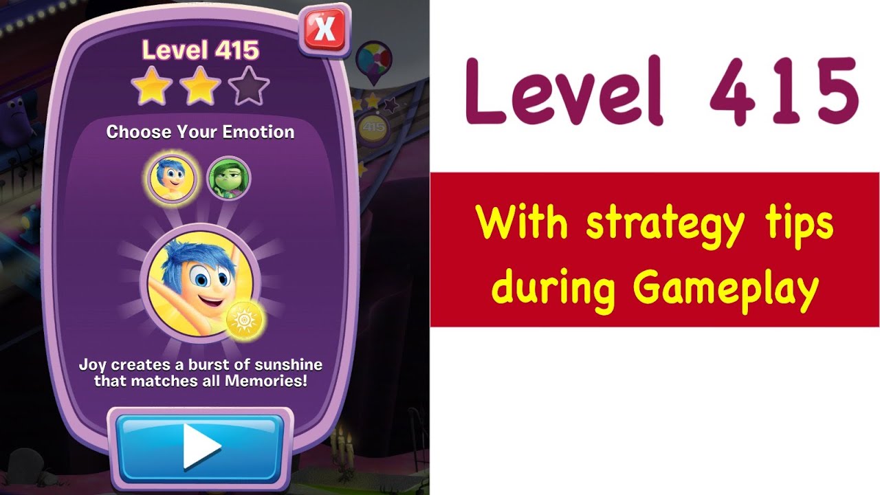 Inside Out Thought Bubbles Level 415 Tips and Strategy Gameplay Walkthrough NO BOOSTERS