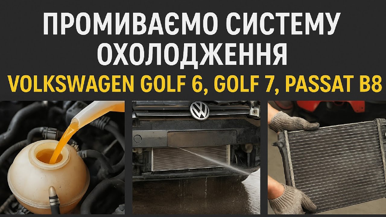 VW [ Golf 6 / Golf 7 / Passat B8 ] Комплексна мийка системи охолодження та радіаторів зовні.