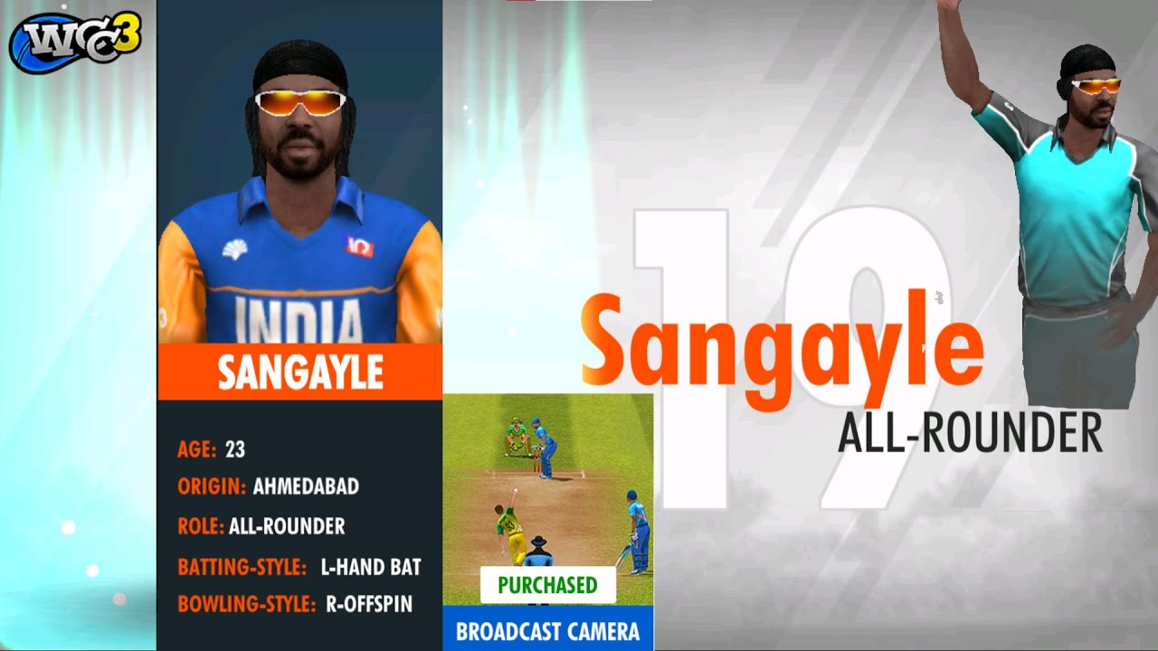 Broadcast camera- Indian Gayle in Wcc 3 career mode 2023-24 World Cricket Championship 3 Live Stream