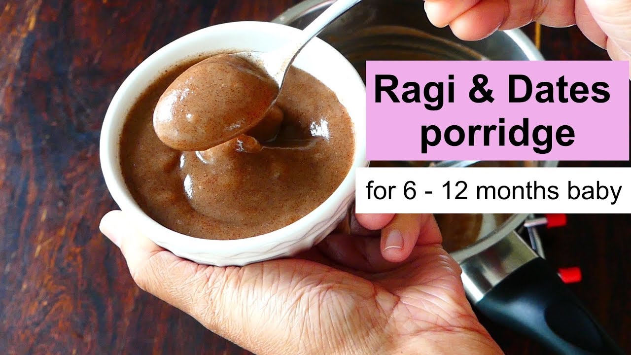 Ragi & Dates porridge ( for 6 - 12 months baby ) // healthy baby food recipe for 6+ months baby //