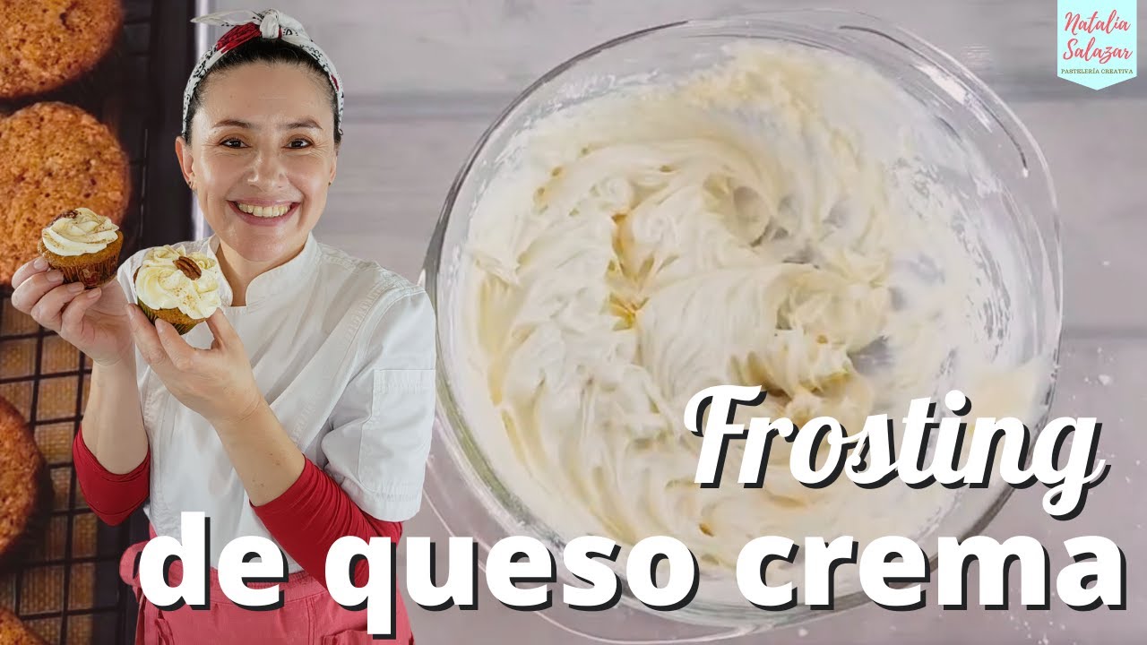 😁Receta Frosting de QUESO CREMA sin mantequilla INCREÍBLE!!| Natalia Salazar #PasteleríaCreativa