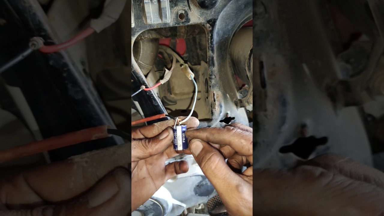 Fit the capacitor in place of the battery in the motorcycle / #shortfeed