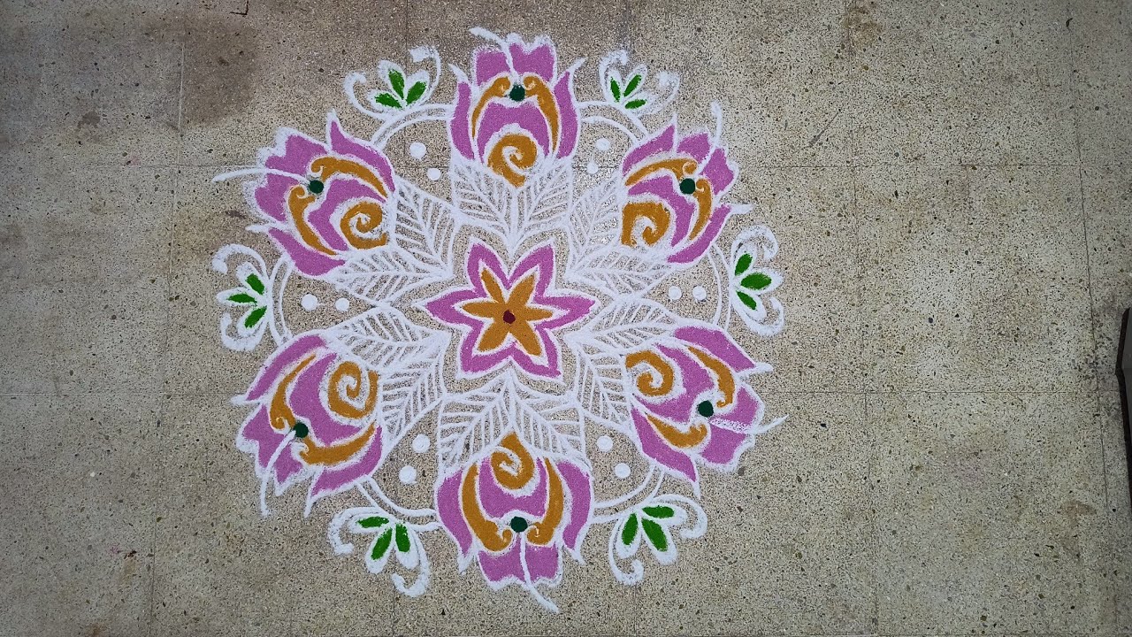 🌺Flower rangoli collections 🌺7*4 dots 🌺ஆடி மாத கோலம் 🌺🌺 laxkolangal 🌺 kolam 3🌺