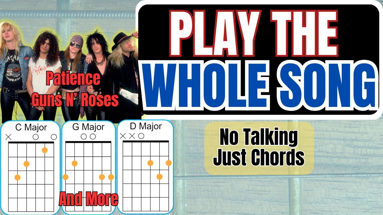 Patience by Guns N' Roses: Guitar Play-Along + Chords on Screen