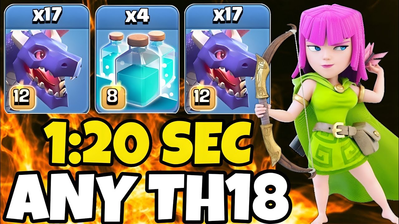 QUAD CLONE + DRAGONS = UNSTOPPABLE at TH18 | Easiest & Strongest TH18 Strategy | ( Clash of Clans )